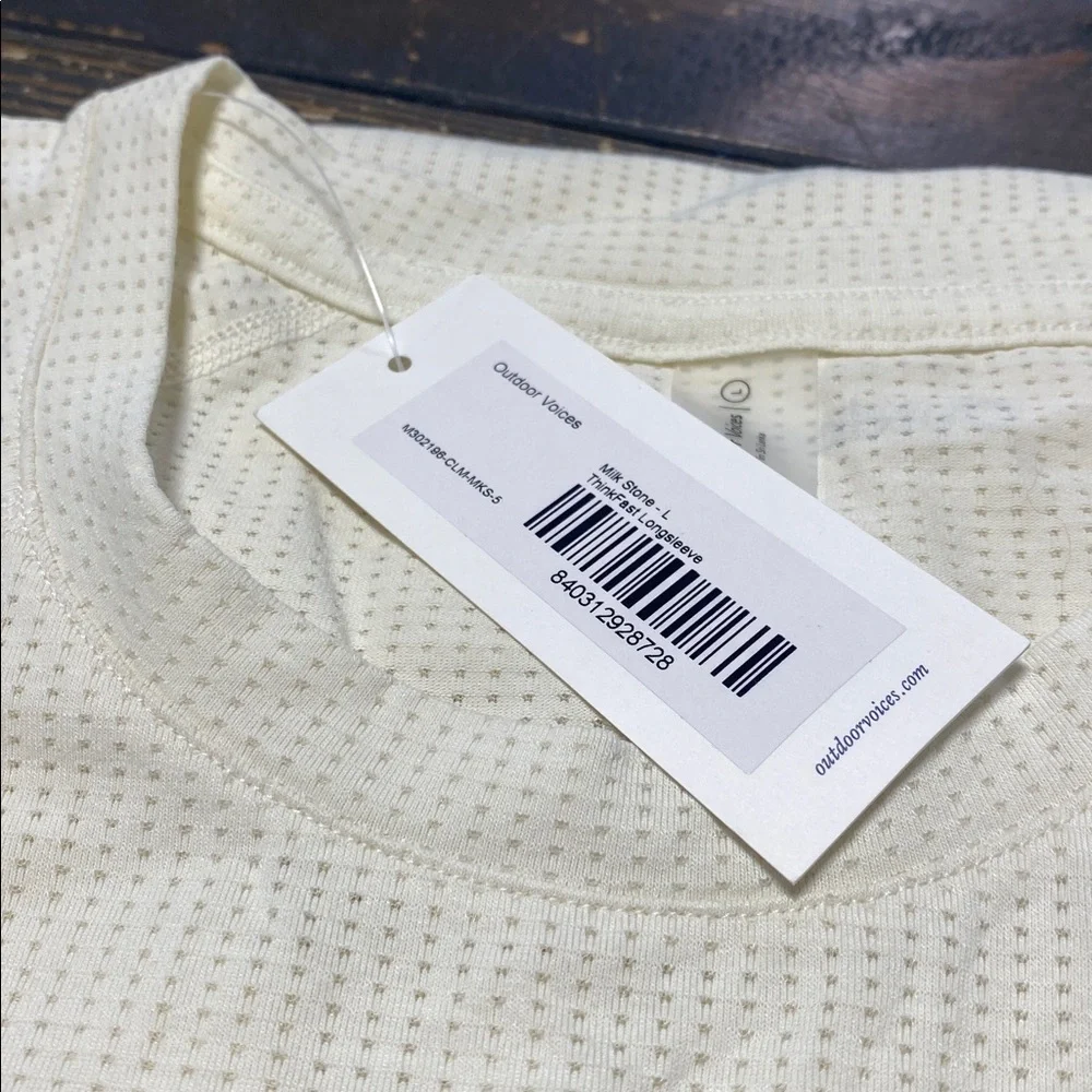 Outdoor Voices Milk Stone ThinkFast Longsleeve - L - Picture 7 of 7